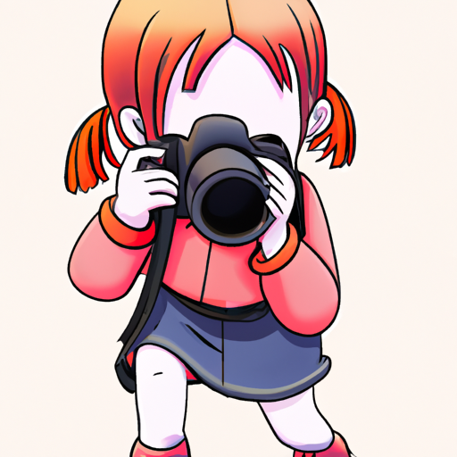 איור של ילד מצלם במצלמה הדיגיטלית.